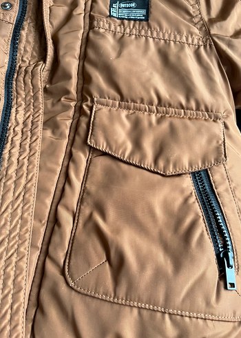 Erkek Çocuk Bej Kapüşonlu Mont - Görsel 2