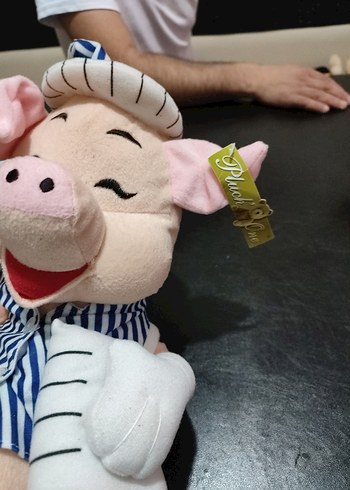 Pembe Pastel Peluş Domuz Oyuncak - Görsel 4