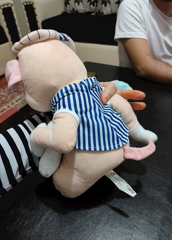 Pembe Pastel Peluş Domuz Oyuncak - Görsel 3