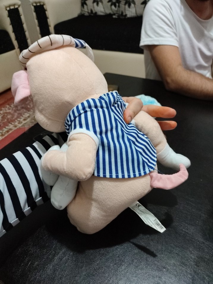 Pembe Pastel Peluş Domuz Oyuncak - Görsel 3