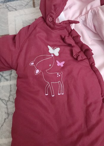 Bordo Kız Bebek Fermuarlı Tulumu - Görsel 2