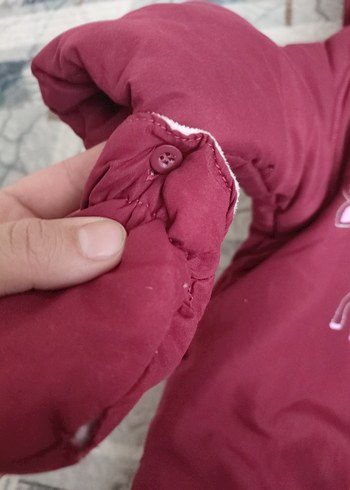 Bordo Kız Bebek Fermuarlı Tulumu - Görsel 4