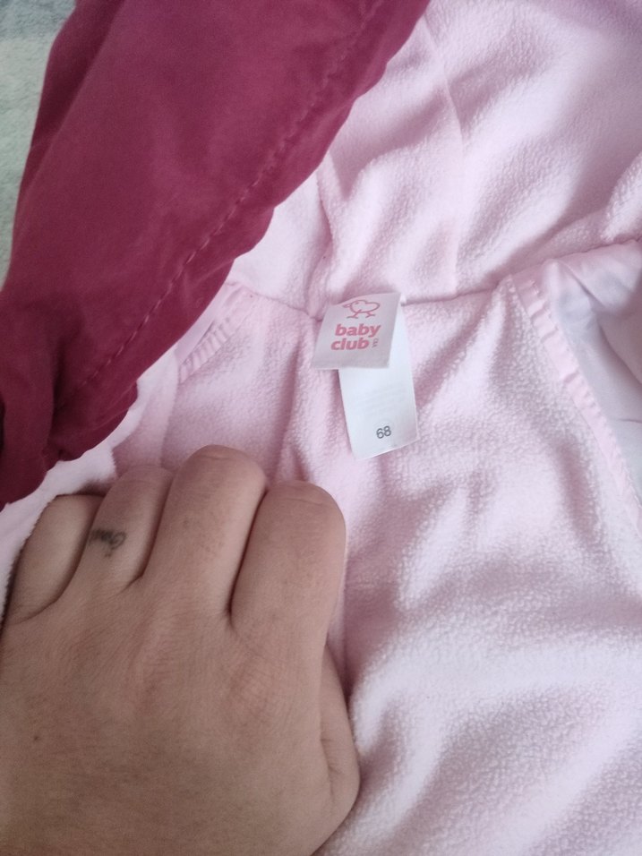 Bordo Kız Bebek Fermuarlı Tulumu - Görsel 3