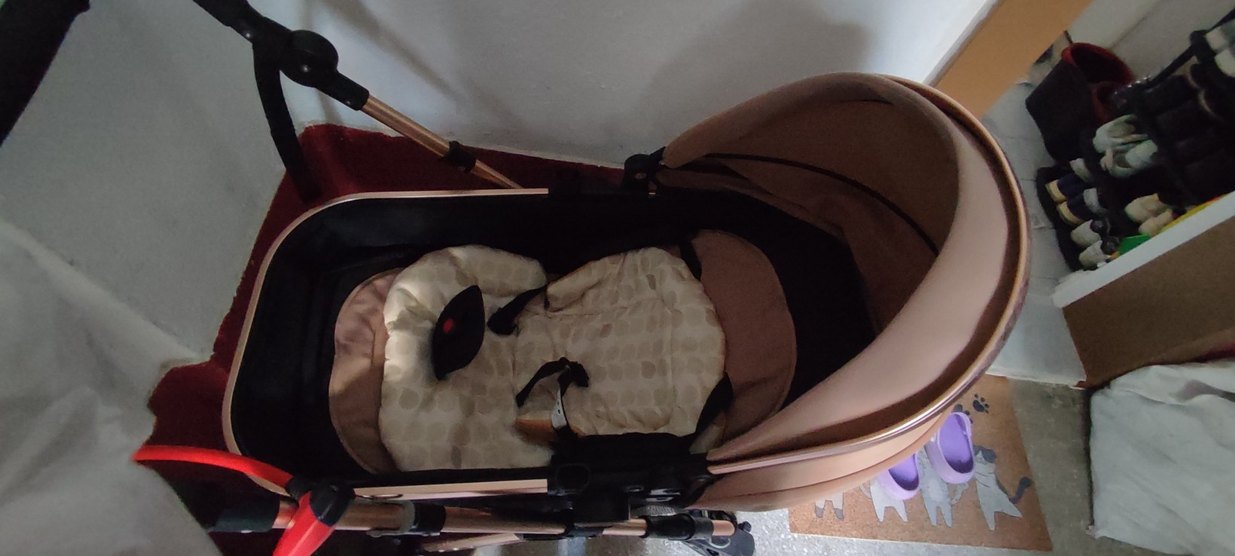 Koyu Kahverengi Bebek Arabası ve puseti - Görsel 2