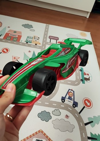 Renkli Yeşil Yarış Arabası Oyuncak - Görsel 3
