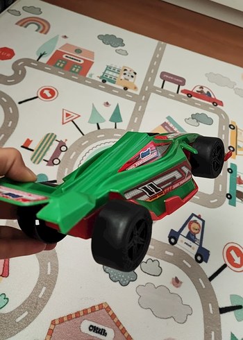 Renkli Yeşil Yarış Arabası Oyuncak - Görsel 4