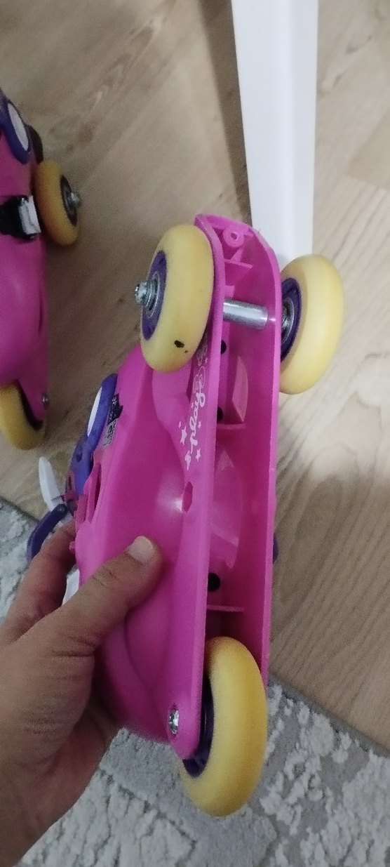 Pembe Kız Çocuk İlk Adım Patenleri Velcro - Görsel 3