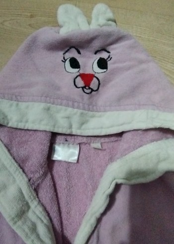 Kapüşonlu Mor Çocuk Bornoz(4-7 yaş arası) - Görsel 3