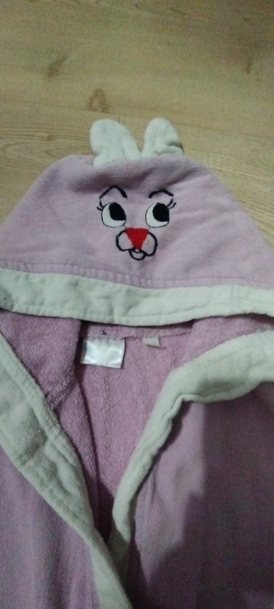 Kapüşonlu Mor Çocuk Bornoz(4-7 yaş arası) - Görsel 3