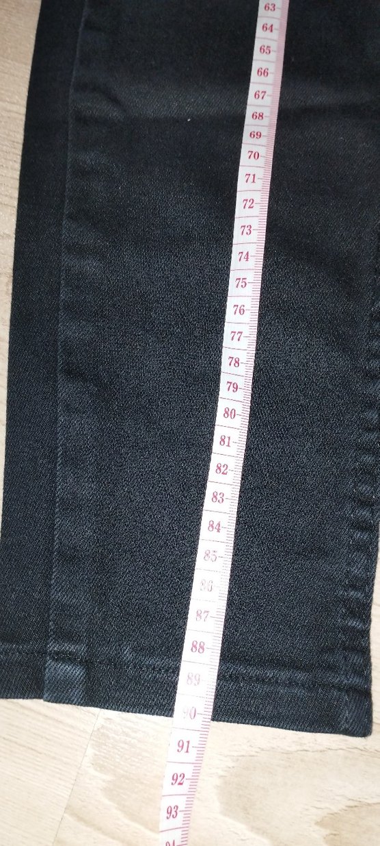 Düğmeli Siyah Skinny Denim Pantolon - Görsel 2