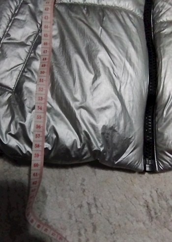 Gri Fermuarlı Kadın Kışlık Mont - Görsel 5