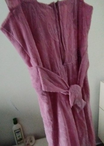 Pembe Vintage Bohem Uzun Elbise - Görsel 3