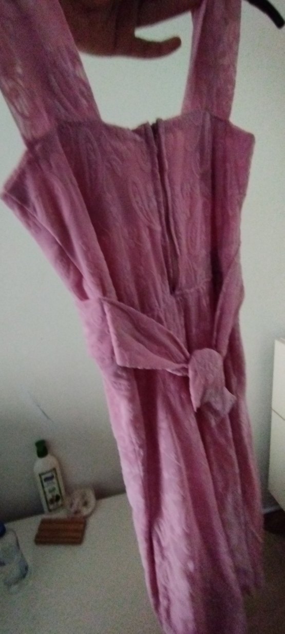 Pembe Vintage Bohem Uzun Elbise - Görsel 3