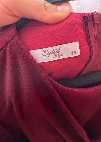 Diğer Bordo Uzun Kollu Drapeli Abiye Elbise
