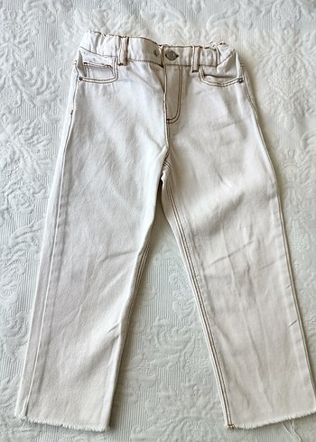 Ekru Erkek Çocuk Denim Pantolon
