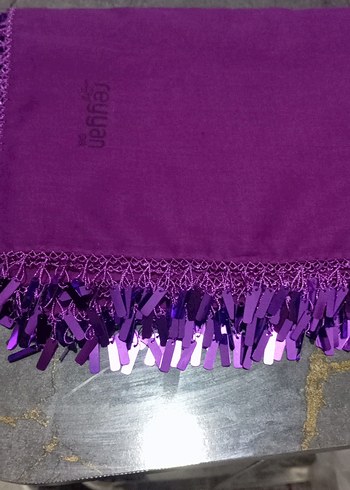 Pullu Parlak Mor Kadın yazma toplu alımlarda indirim yapılır - Görsel 5