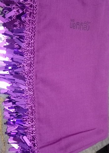 Pullu Parlak Mor Kadın yazma toplu alımlarda indirim yapılır - Görsel 4