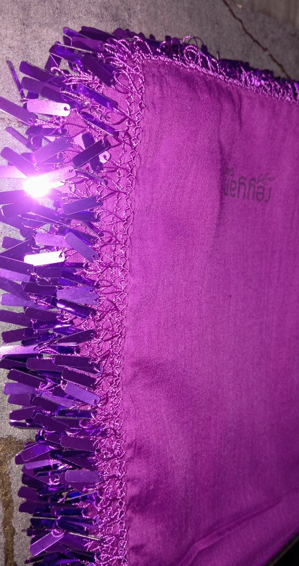 Pullu Parlak Mor Kadın yazma toplu alımlarda indirim yapılır - Görsel 3