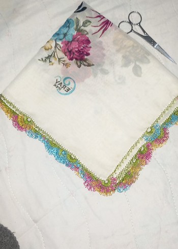 iğne oyası 4 Kenarlı Çok Renkli Kadın yazma - Görsel 4