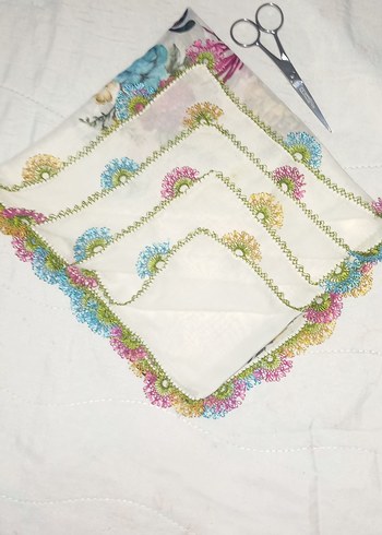 iğne oyası 4 Kenarlı Çok Renkli Kadın yazma - Görsel 2