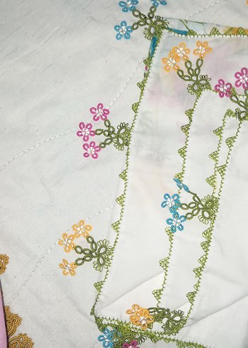 2tarafı işlenmiştir diğr 2 Kenarı önce işlenmiş Çok Renkli eşarp - Görsel 5