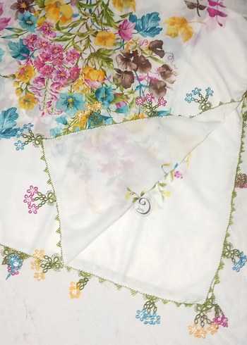 2tarafı işlenmiştir diğr 2 Kenarı önce işlenmiş Çok Renkli eşarp - Görsel 6