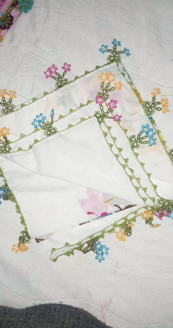 2tarafı işlenmiştir diğr 2 Kenarı önce işlenmiş Çok Renkli eşarp - Görsel 2