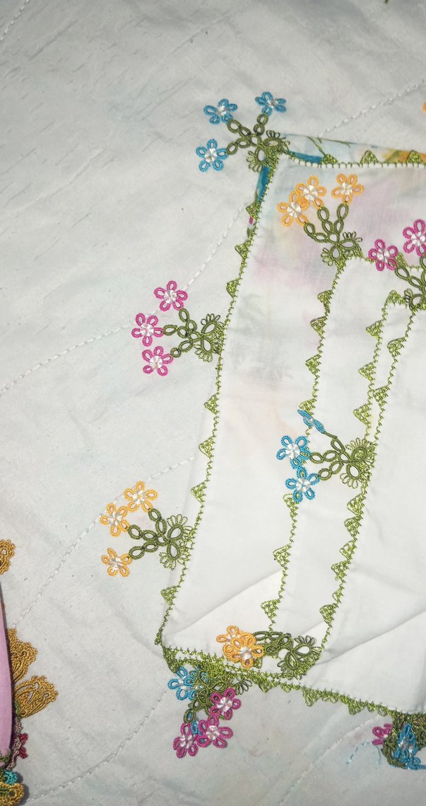 2tarafı işlenmiştir diğr 2 Kenarı önce işlenmiş Çok Renkli eşarp - Görsel 5