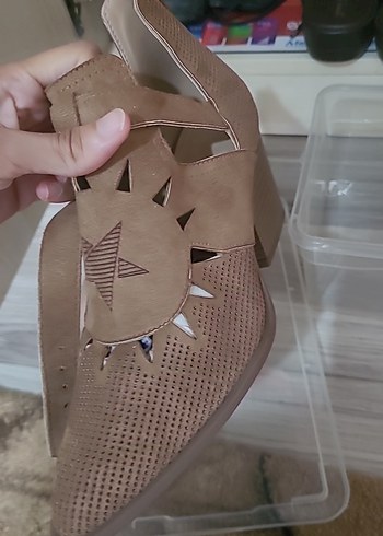 37 Beden çeşitli Renk Bej Süet Kadın Dolgu Topuklu Günlük Ayakkabı