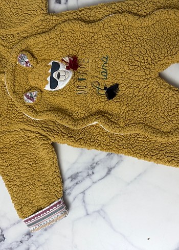 Kahverengi Nakışlı Bebek Tulumu - Görsel 2