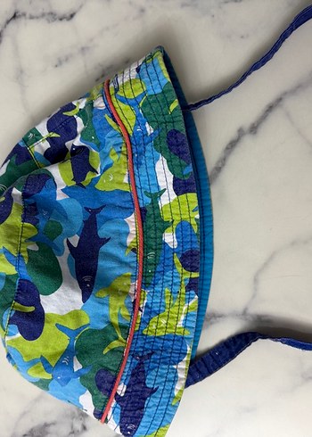 Mavi Bağlamalı Çocuk Şapka - Görsel 4