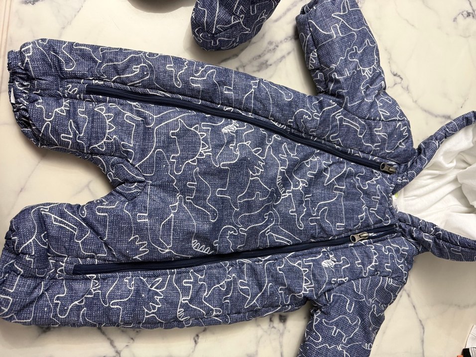 Fermuarlı Baskılı Erkek Bebek Tulumu - Görsel 2