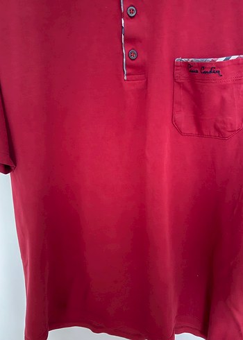 Kırmızı Düğmeli Erkek Tişört - Görsel 4