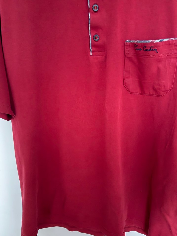 Kırmızı Düğmeli Erkek Tişört - Görsel 4