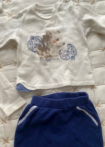 Bebek Erkek Pamuklu Uzun Kollu Örme hastane çıkış seti - Görsel 3