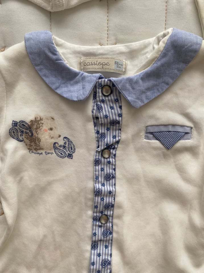 Bebek Erkek Pamuklu Uzun Kollu Örme hastane çıkış seti - Görsel 2