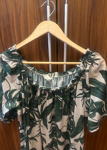 Yeşil Desenli Uzun Bohem Elbise - Görsel 3