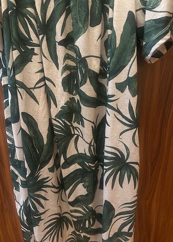 H&M Yeşil Desenli Uzun Bohem Elbise