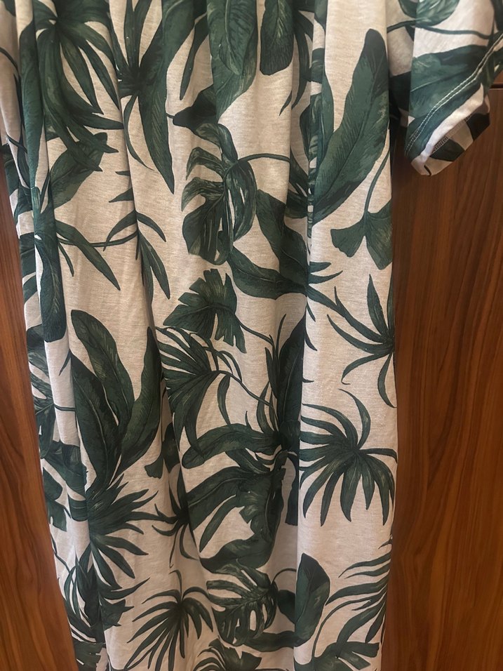 Yeşil Desenli Uzun Bohem Elbise - Görsel 2