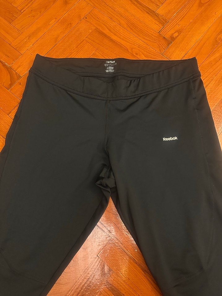 Fermuarlı Siyah Spor Tayt reebok - Görsel 5