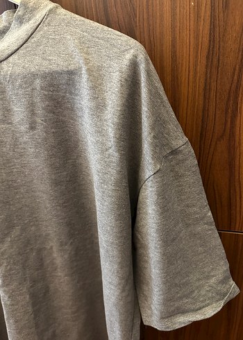 Zara Orjinal Gri Kısa Kollu  Tişört - Görsel 3
