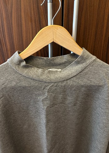 Zara Orjinal Gri Kısa Kollu  Tişört - Görsel 2