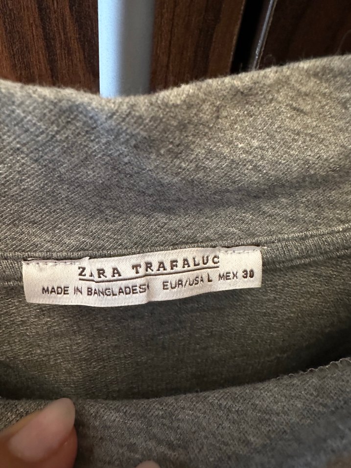 Zara Orjinal Gri Kısa Kollu  Tişört - Görsel 5