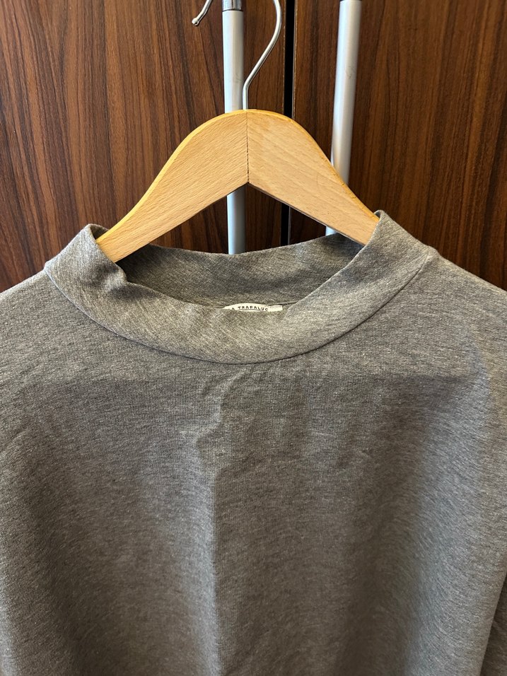 Zara Orjinal Gri Kısa Kollu  Tişört - Görsel 2