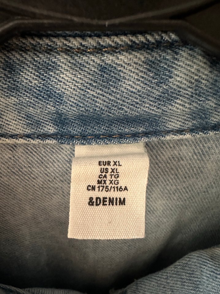 H&M Orjinal Gri Uzun Denim Kadın Ceket - Görsel 5