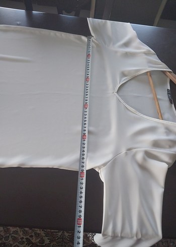 V Yaka Beyaz Bohem Uzun Kollu Bluz - Görsel 8