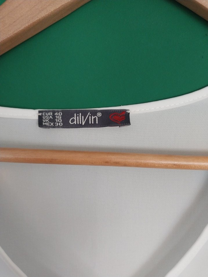 V Yaka Beyaz Bohem Uzun Kollu Bluz - Görsel 5