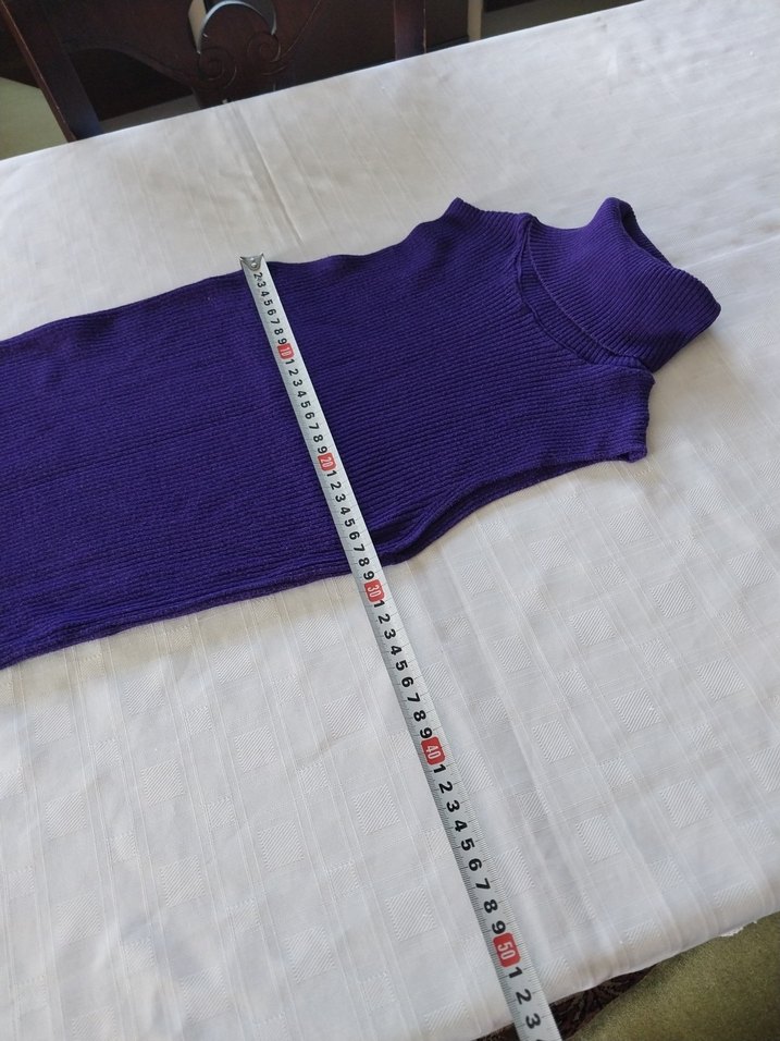 Mor Balıkçı Yaka Kolsuz Triko Süveter - Görsel 4