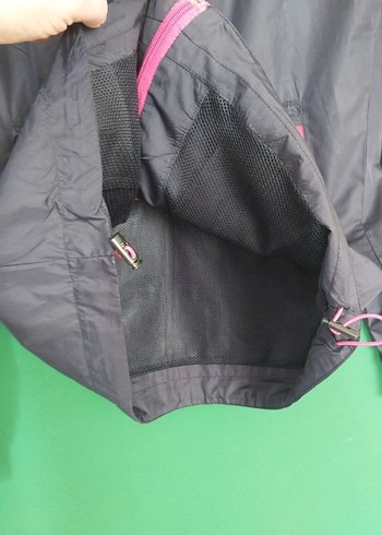 kadin lacivert Kapüşonlu İnce Mont - Görsel 5