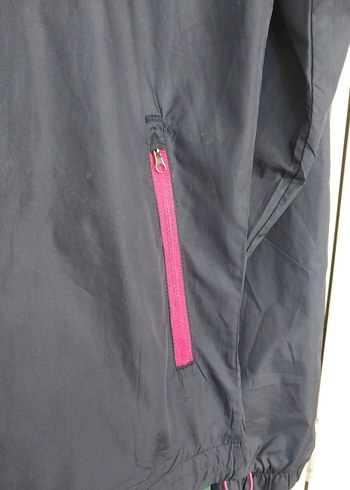 kadin lacivert Kapüşonlu İnce Mont - Görsel 4